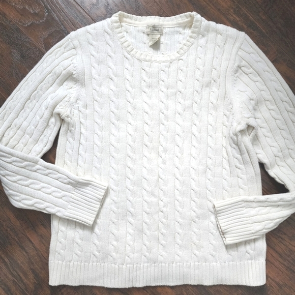 L.L. Bean Sweaters - L.L. Bean Women's Cable Knit Sweater - Cream